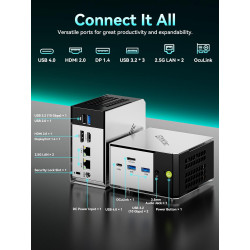 GMKtec M8 AMD Mini PC Ryzen 5 Pro 6650H 16GB LPDDR5 RAM + 512GB SSD PCIe3.0 NVME(Battre 7430U/5825U, 6C/12T 4,50 GHz), LAN Doubl