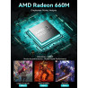 GMKtec M8 AMD Mini PC Ryzen 5 Pro 6650H 16GB LPDDR5 RAM + 1TB SSD PCIe3.0 NVME(Battre 7430U/5825U, 6C/12T 4,50 GHz), LAN Double 