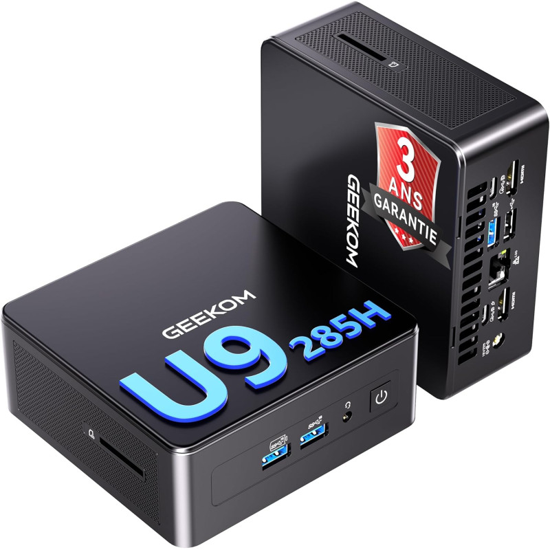 GEEKOM IT15 Mini PC IA Le Plus Puissant avec Intel Core Ultra 9 285H (15e Gén) | 32Go DDR5 & 2To SSD | GPU Intel Arc 140T 99 Top