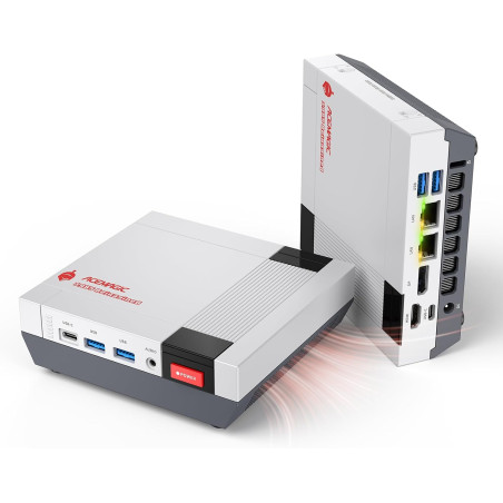ACEMAGIC Retro X5 Mini PC Gaming, AMD Ryzen AI 9 HX 370(12C/24T,jusqu'à 5,1 GHz) 32Go DDR5 1To SSD, Radeon 890M, WiFi 7, Double 