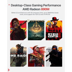 ACEMAGIC Retro X5 Mini PC Gaming, AMD Ryzen AI 9 HX 370(12C/24T,jusqu'à 5,1 GHz) 32Go DDR5 1To SSD, Radeon 890M, WiFi 7, Double 