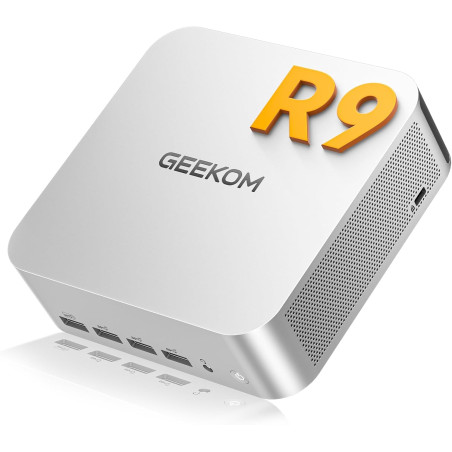 GEEKOM AI Mini PC A7Max [2026 Edition] avec AMD Ryzen 9 7940HS & Radeon 780M, 16Go DDR5 RAM (Évolutif) + 1To SSD, Lecteur SD, 2x