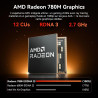 GEEKOM AI Mini PC A7Max [2026 Edition] avec AMD Ryzen 9 7940HS & Radeon 780M, 16Go DDR5 RAM (Évolutif) + 1To SSD, Lecteur SD, 2x