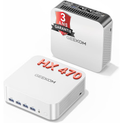GEEKOM A9 Max Mini PC avec AMD Ryzen AI 9 HX 470 (12C/24T, Jusqu’à 5,2 GHz) AMD Radeon 890M, 32 Go DDR5 2To SSD, Double LAN 2,5 