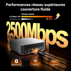 GEEKOM A9 Max Mini PC avec AMD Ryzen AI 9 HX 470 (12C/24T, Jusqu’à 5,2 GHz) AMD Radeon 890M, 32 Go DDR5 2To SSD, Double LAN 2,5 