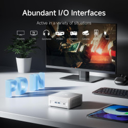 Minis forum um750l mini pc slim, amd ryzen 5 7545u (6 cœurs/12 threads, jusqu’à 4,9 ghz), 16 go lpddr5, ssd 1 to pcie 4.0, dp/hd