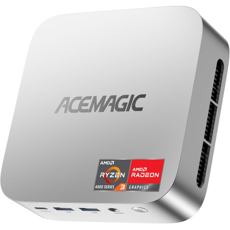ACEMAGICIAN Kron Mini K1 Mini PC Шin11 Pro, AMD Ryzen 3300U(jusqu'à 3,5GHz), 16Go DDR4 256Go SSD, Micro Ordinateur de Bureau pou