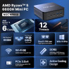 MINIX NGC-NR660 Mini PC, AMD Ryzen 5 6600H, 16 Go DDR5, 512 Go SSD PCIe 3.0, Micro Ordinateur de bureau Compact Windows 11 Pro, 