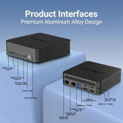 MINIX NGC N512 PC Windows 11 Pro, Intel i5-12600H 512GB M.2 PCIe 4.0 x 4 SSD 16GB DDR5 Micro Desktop Computer, Quad Display/TB4 