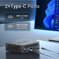 MINIX NUC150 Mini PC Intel N150, 16 Go de RAM DDR5, 512 Go SSD, triple écran 4K, USB-C, Ethernet 2,5 G, Wi-Fi 6, BT5.2, mini ord