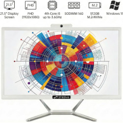 Stgsivir ordinateur de bureau tout-en-un, écran 21.5", core i5 jusqu'à 3.6 ghz, ram 16 go, ssd 512 go, wifi, bluetooth 5.0, wind