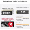GEEKOM A6 Mini PC avec AMD Ryzen 7 6800H, AMD Radeon 680M, 16Go DDR5 RAM 1TB SSD (Extensible Double Slot) USB4, Lecteur SD, Wind
