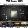 GEEKOM A6 Mini PC avec AMD Ryzen 7 6800H, AMD Radeon 680M, 16Go DDR5 RAM 1TB SSD (Extensible Double Slot) USB4, Lecteur SD, Wind