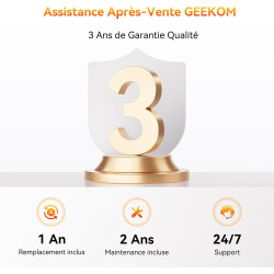 GEEKOM A6 Mini PC avec AMD Ryzen 7 6800H, AMD Radeon 680M, 16Go DDR5 RAM 1TB SSD (Extensible Double Slot) USB4, Lecteur SD, Wind