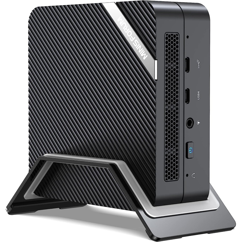 MINIS FORUM UM773 Lite Mini PC AMD Ryzen 7 7735HS jusqu'à 4,75 GHz AMD Radeon Graphics Mini Ordinateur, 2 x HDMI, 1 x USB4, 1 x 