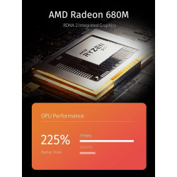 MINIS FORUM UM773 Lite Mini PC AMD Ryzen 7 7735HS jusqu'à 4,75 GHz AMD Radeon Graphics Mini Ordinateur, 2 x HDMI, 1 x USB4, 1 x 
