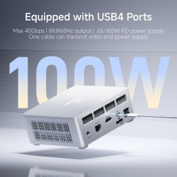 Minis forum um870 mini pc, amd ryzen 7 8745h (8 cœurs/16 threads, jusqu’à 4,9 ghz), 16 go ram ddr5, ssd 512 go pcie 4.0, dp/hdmi