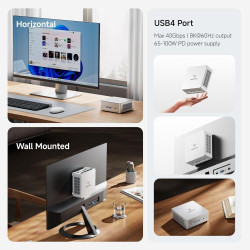 Minis forum um870 slim mini pc, amd ryzen 7 8745h (8 cœurs / 16 threads, jusqu’à 4,9 ghz), 32 go ddr5, ssd pcie 4.0 512 go, usb4