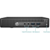 Hp elitedesk 705 g3 mini ordinateur de bureau pc, amd a12-9800, 8 go de ram, 256 go de ssd, wifi, bleutooth, clavier us qwerty, 