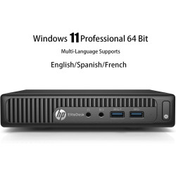Hp elitedesk 705 g3 mini ordinateur de bureau pc, amd a12-9800, 8 go de ram, 256 go de ssd, wifi, bleutooth, clavier us qwerty, 