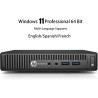 Hp elitedesk 705 g3 mini ordinateur de bureau pc, amd a12-9800, 8 go de ram, 256 go de ssd, wifi, bleutooth, clavier us qwerty, 