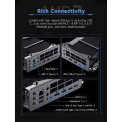 MINIS FORUM BD775i SE Motherboard, AMD Ryzen 7 7745HX CPU 8C/16T jusqu'à 5,1 GHz, AMD Radeon 610M, Barebone sans 2×DDR5, 2×M.2 2