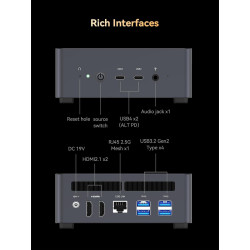 MINIS FORUM UM790 Pro Mini PC, Processeur AMD Ryzen 9 7940HS (8C/16T, jusqu'à 5,2 GHz), AMD Radeon 780M, 32 Go DDR5 (jusqu'à 560