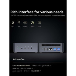 MINIS FORUM UM790 Pro Mini PC, Processeur AMD Ryzen 9 7940HS (8C/16T, jusqu'à 5,2 GHz), AMD Radeon 780M, 32 Go DDR5 (jusqu'à 560