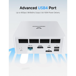 MINIS FORUM Mini PC UM870 Slim, processeur AMD Ryzen 7 8745H 8C/16T jusqu'à 4,9 GHz/AMD Radeon 780M, 32 Go jusqu'à 96 Go DDR5/1T
