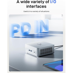 MINIS FORUM UM880 Plus Mini PC, AMD Ryzen 7 8845HS 8C/16T jusqu'à 5.1 GHz, AMD Radeon 780M, Barebone sans 2×DDR5(jusqu'à 96GB)/S