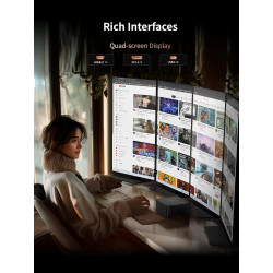 MINIS FORUM UM890 Pro Mini PC, processeur AMD Ryzen 9 8945HS, 8C/16T jusqu'à 5,2 GHz, AMD Radeon 780M, DDR5 32 Go jusqu'à 96 Go/