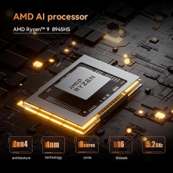 MINIS FORUM Mini PC UM890 Pro, Processeur AMD Ryzen 9 8945HS, 8C/16T jusqu'à 5,2 GHz, AMD Radeon 780M, DDR5 32 Go, 512 Go SSD, H