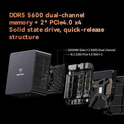 MINIS FORUM Mini PC UM890 Pro, Processeur AMD Ryzen 9 8945HS, 8C/16T jusqu'à 5,2 GHz, AMD Radeon 780M, DDR5 32 Go, 512 Go SSD, H