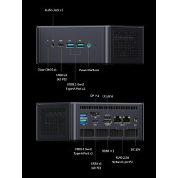 MINIS FORUM Mini PC UM890 Pro, Processeur AMD Ryzen 9 8945HS, 8C/16T jusqu'à 5,2 GHz, AMD Radeon 780M, DDR5 32 Go, 512 Go SSD, H