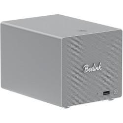 Beelink ME Pro Mini PC NAS, Intel N150, 16G LPDDR5, 1T SSD, 3 emplacements SSD M.2 + 2 Baies pour disques durs, Max 72TB, Double