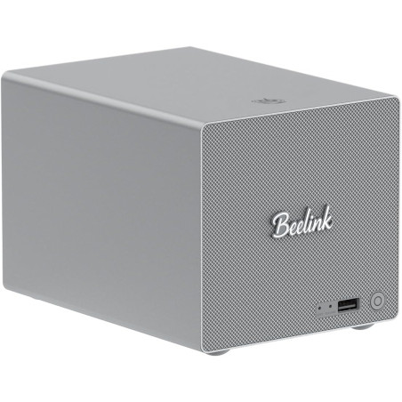 Beelink ME Pro Mini PC NAS, Intel N150, 16G LPDDR5, 1T SSD, 3 emplacements SSD M.2 + 2 Baies pour disques durs, Max 72TB, Double