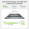 Beelink ME Pro Mini PC NAS, Intel N150, 16G LPDDR5, 1T SSD, 3 emplacements SSD M.2 + 2 Baies pour disques durs, Max 72TB, Double
