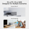 Beelink ME Pro Mini PC NAS, Intel N150, 16G LPDDR5, 1T SSD, 3 emplacements SSD M.2 + 2 Baies pour disques durs, Max 72TB, Double