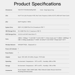 Beelink ME Pro Mini PC NAS, Intel N150, 16G LPDDR5, 1T SSD, 3 emplacements SSD M.2 + 2 Baies pour disques durs, Max 72TB, Double