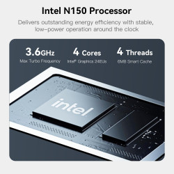 Beelink me mini pc, nas de bureau, intel twin lake-n150 (4c/4t, jusqu'à 3,6 ghz), 16 go lpddr5, ssd m.2 1 to, mini-ordinateur, 6