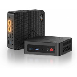 BOSGAME E4 Home-Office-Mini PC, Ryzen 5 3550H (jusqu'à 3,7 GHz, meilleur que le N150), 16 Go RAM DDR4, SSD NVMe 512 Go, Mini Ord