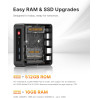 BOSGAME E4 Home-Office-Mini PC, Ryzen 5 3550H (jusqu'à 3,7 GHz, meilleur que le N150), 16 Go RAM DDR4, SSD NVMe 512 Go, Mini Ord