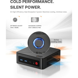 BOSGAME E4 Home-Office-Mini PC, Ryzen 5 3550H (jusqu'à 3,7 GHz, meilleur que le N150), 16 Go RAM DDR4, SSD NVMe 512 Go, Mini Ord
