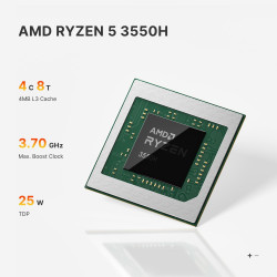 BOSGAME P1 Windows 11 Pro Light Gaming PC, AMD Ryzen 7 5700U, 8C/16T jusqu'à 4,3 GHz, 32 Go RAM DDR4, SSD PCIe 3.0 de 512 Go, Tr