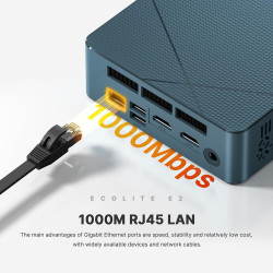 BOSGAME P4 Plus Windows 11 Pro Dual 2.5G LAN Gaming PC, AMD Ryzen 7 5825U, 8C/16T jusqu'à 4,5GHz, 16G DDR4 RAM 512G SSD, Triple 