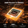 Beelink Mini PC SER5, AMD Ryzen 5 5500U (6C/12T, jusqu'à 4.0GHz), 32GB DDR4/500GB M.2 NVMe 2280 SSD, WiFi 6, BT5.2, HDMI/DP/Type