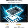 Beelink SER3 Mini PC, processeur AMD Ryzen 3 3200U (2C/4T, jusqu'à 3.5 GHz), 16 Go de RAM 500 Go SSD, HDMI/DP/WiFi5/BT 5.0/RJ45 