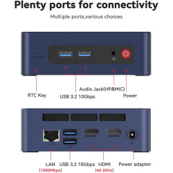 Beelink SER3 Mini PC, processeur AMD Ryzen 3 3200U (2C/4T, jusqu'à 3.5 GHz), 16 Go de RAM 500 Go SSD, HDMI/DP/WiFi5/BT 5.0/RJ45 
