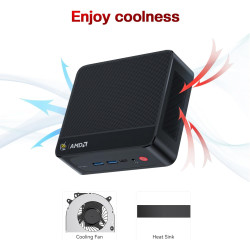 Beelink SER5 Mini PC, AMD Ryzen 5 5625U(6C/12T jusqu'à 4.3Ghz), 16GB DDR4 480GB M.2 NVMe SSD Mini Computer, WiFi6, BT5.2, Dual H