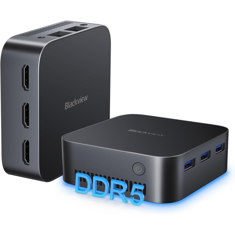 Noirview mp80 mini pc w-11 pro intel 12e génération n97, 16 go ddr5(avancée, 35% plus rapide que la ddr4), 1 to ssd mini ordinat